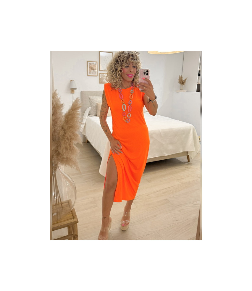VESTIDO HOMBRERA FLÚOR