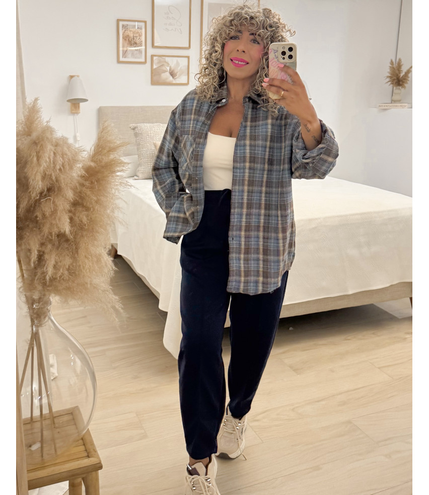 CAMISA CUADROS ABOTONADA
