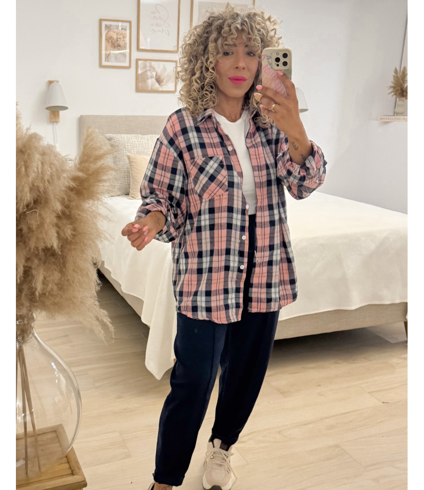 CAMISA CUADROS ABOTONADA