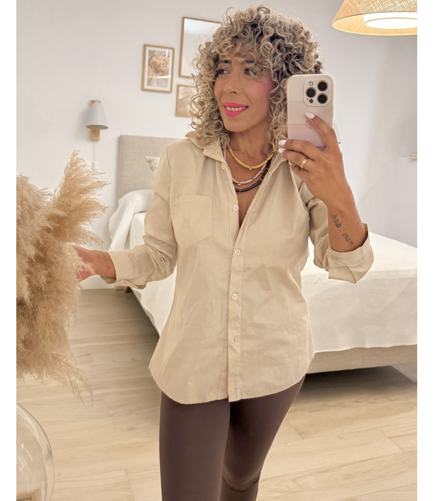 CAMISA ABOTONADA BEIG