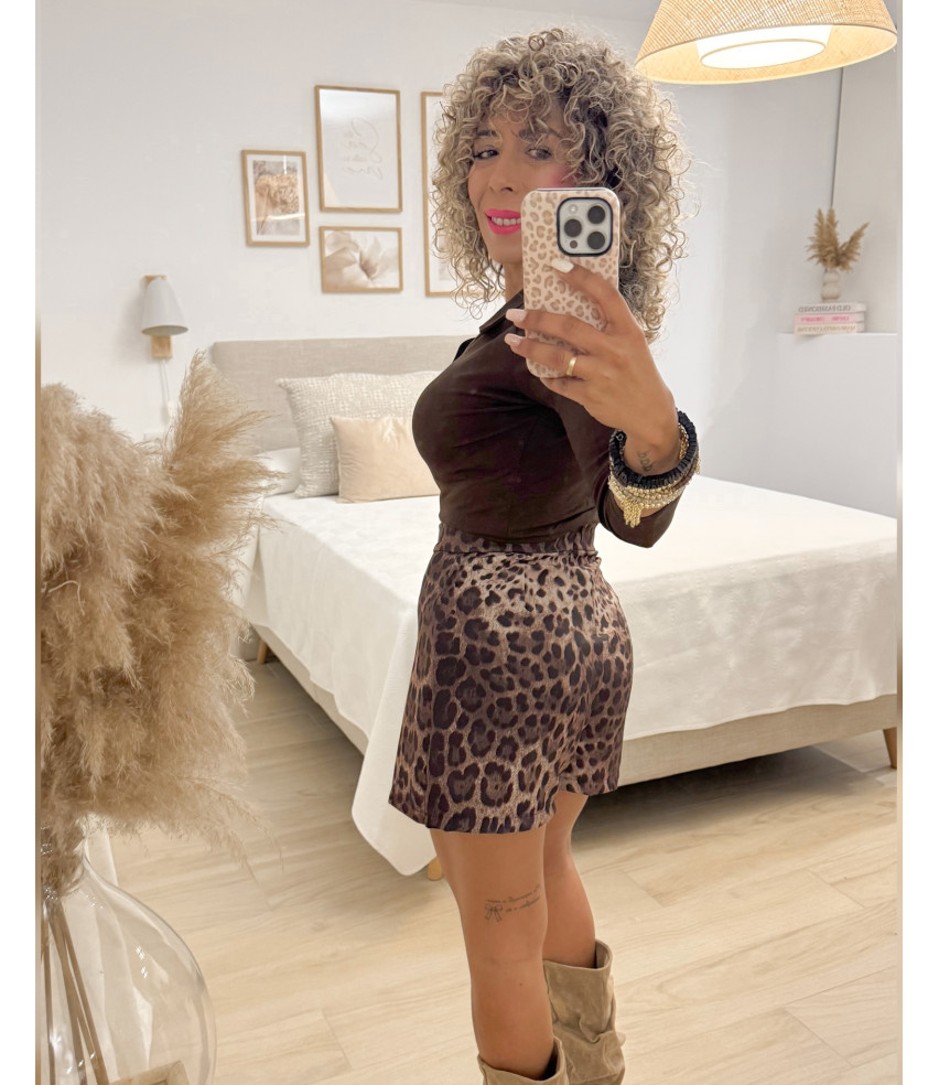 FALDA PANTALÓN PRINT MARRÓN