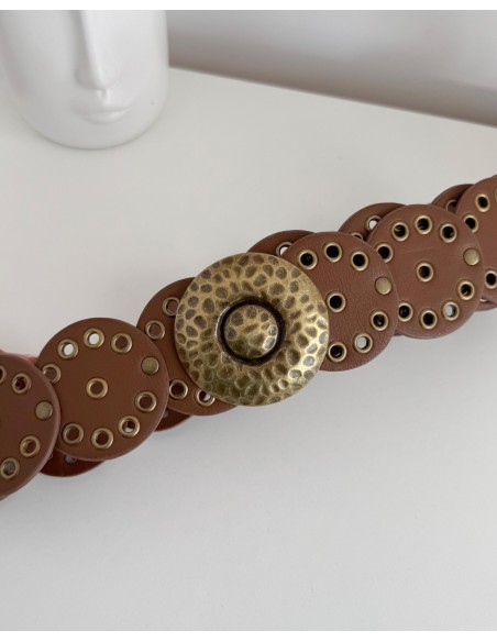 CINTURÓN CÍRCULO MARRÓN