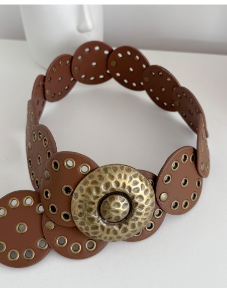 CINTURÓN CÍRCULO MARRÓN